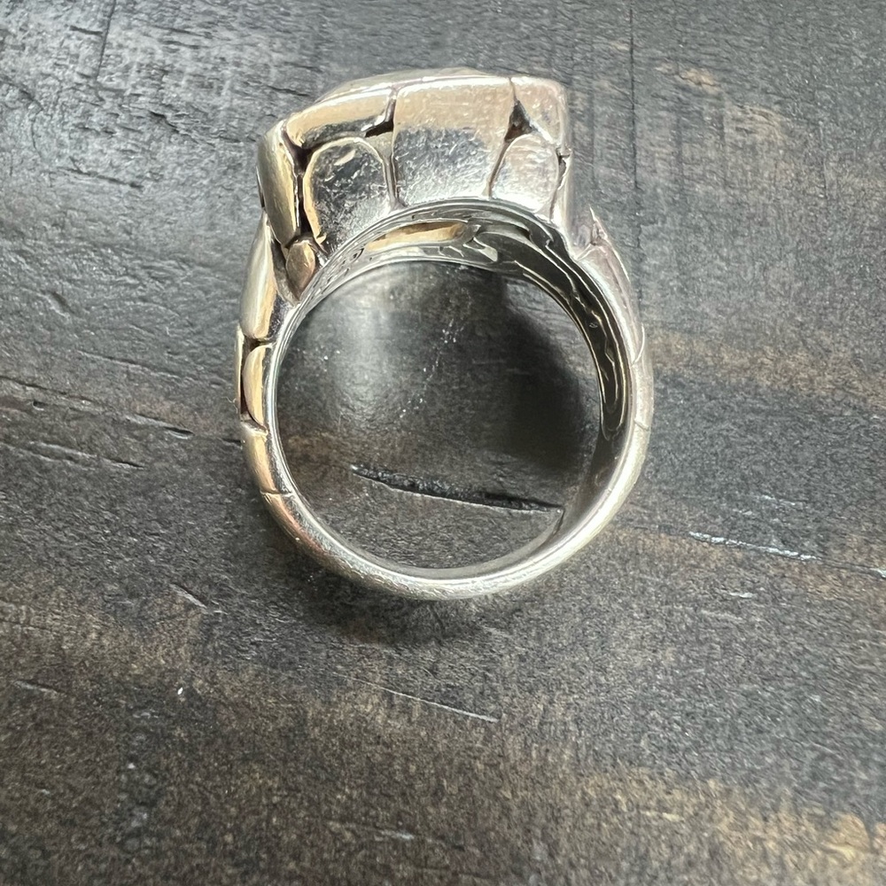John Hardy White Topaz Size 7 Sterling Silver Pebble Ring - Picture 4 of 6